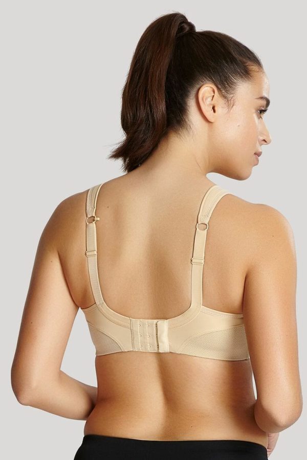 Panache Wirefree Sports Bra, Latte, Regular Back View