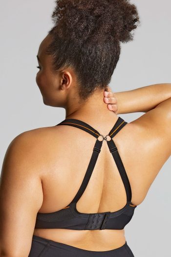 Sculptresse Activate Underwired Sports Bra, Black, Clipped Back View