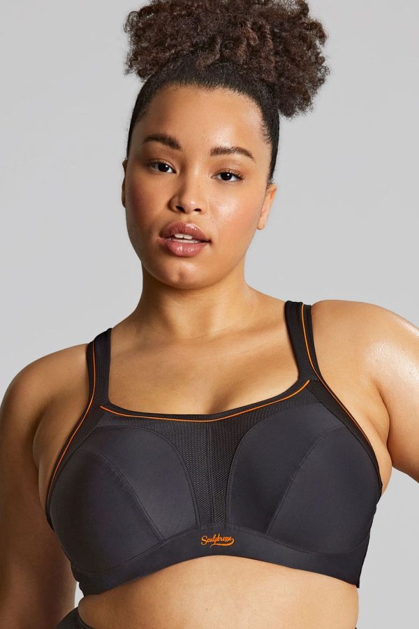 Sculptresse Activate Underwired Sports Bra, Black, Front View
