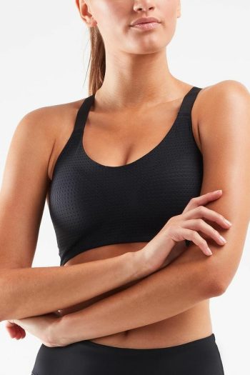 2XU_Aero Medium Impact Bra, Black, Front View