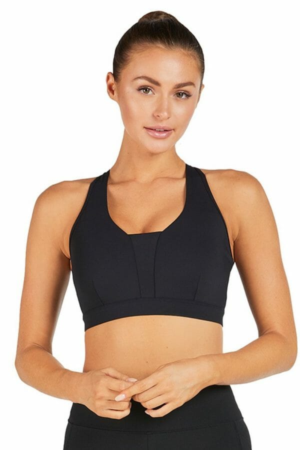 Abi and Joseph Elle High Performance Crop, Black, Front View