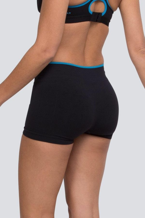 Runderwear Women's Running Boy Shorts, Black, Back View