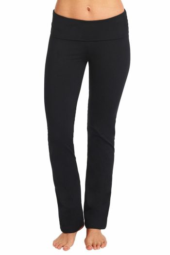 Abi and Joseph Slim Fit Yoga Pilates Pant, Black, Front View