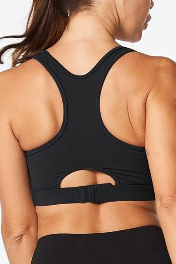2XU Motion Racerback Crop, Black, Back View