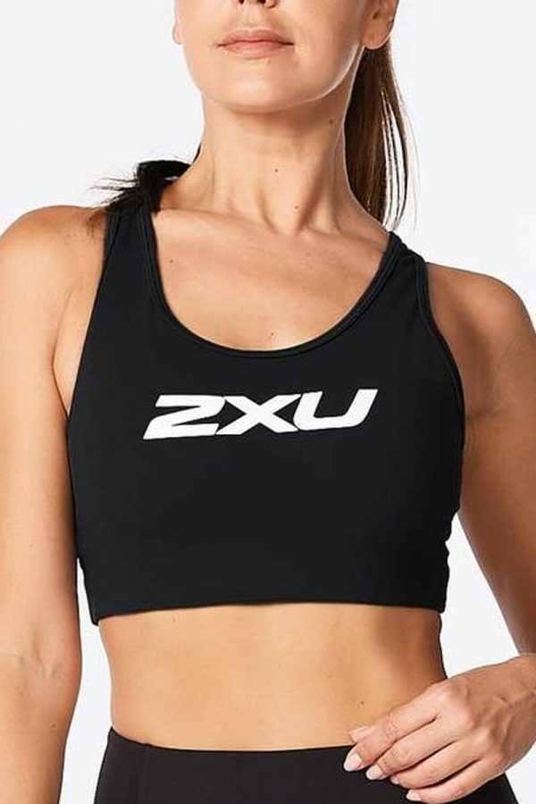 2XU Motion Racerback Crop, Black, Front View