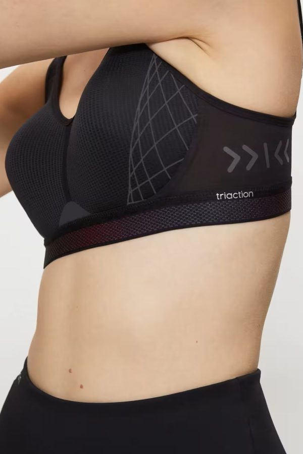 Triumph Triaction Cardio Cloud Padded Sports Bra, Black, Close Up View
