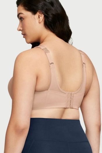 Glamorise Sport Magic Lift Seamless Sports Bra, Cafe, Back View