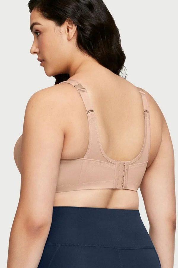 Glamorise Sport Magic Lift Seamless Sports Bra, Cafe, Back View