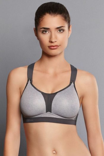 Anita Active DynamiXstar Racerback Sports Bra_Heather Grey, Front View