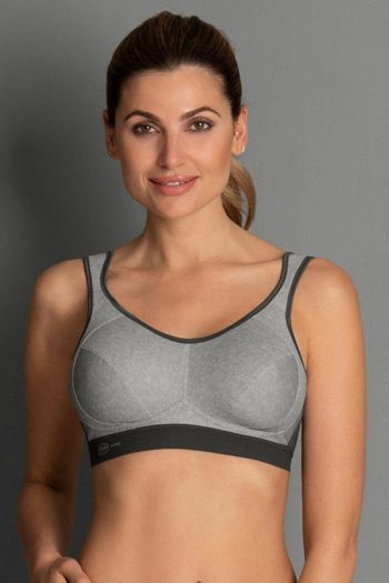 Anita Active Extreme Control Sports Bra, Heather Grey, Front View