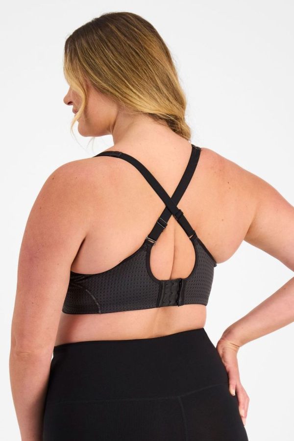 Berlei Electrify Mesh Underwire Bra, Black, Crossed Back View
