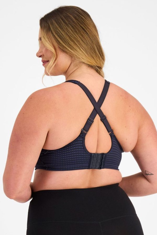 Berlei Electrify Mesh Underwire Bra, Navy, Crossed Back View