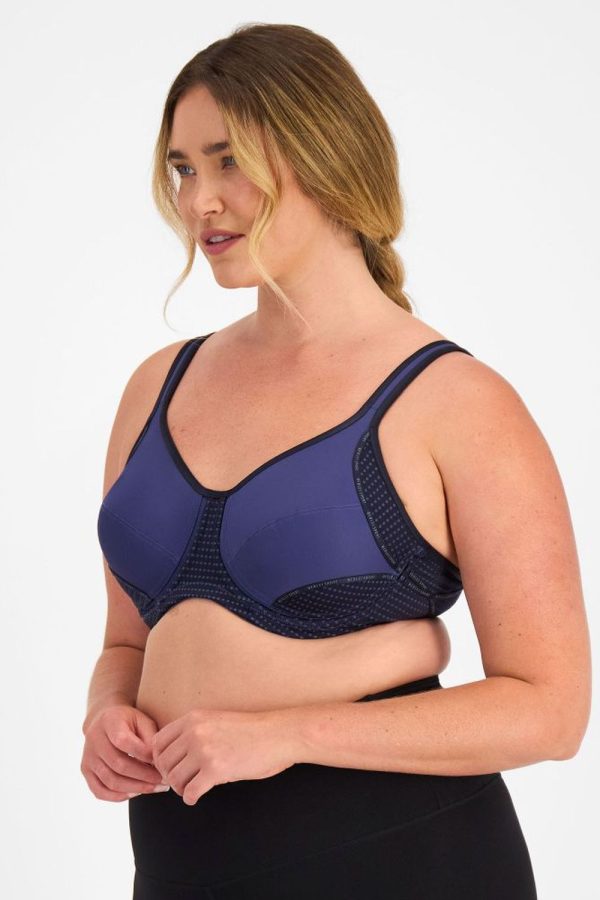 Berlei Electrify Mesh Underwire Bra, Navy, Side View