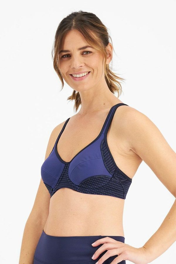 Berlei Electrify Mesh Underwire Bra, Navy, Side View