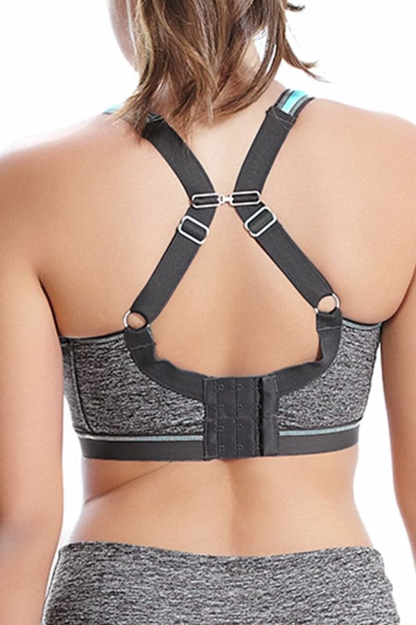 Freya Active Epic Underwired Crop Top Sports Bra, Carbon, Convertible Back View