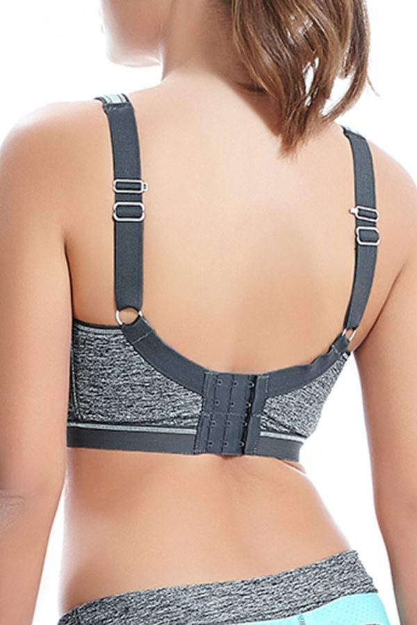 Freya Active Epic Underwired Crop Top Sports Bra, Carbon, Regular Back View