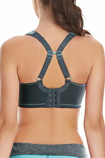 Freya Active Sonic Underwired Spacer Bra, Carbon, Converted Back View