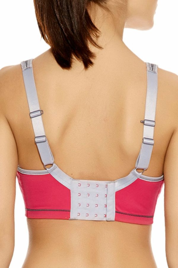 Freya Active Sonic Underwired Spacer Bra, Hot Crimson, Regular Back View