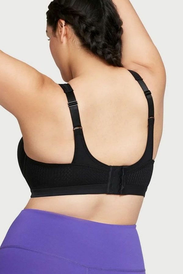 Glamorise High Impact Underwire Sport Bra, Black, Back