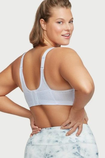 Glamorise Sport Custom Control Adjustable Sports Bra, White, Back View