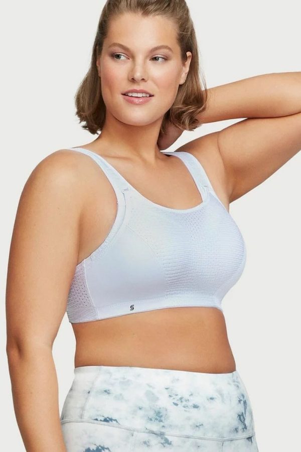 Glamorise Sport Custom Control Adjustable Sports Bra, White, Side View