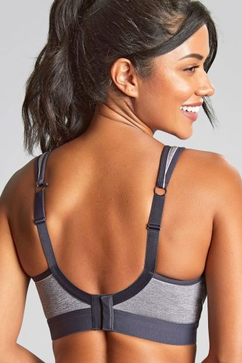 Panache Boundless Wirefree Sports Bra, Charcoal Marle, Regular Back View