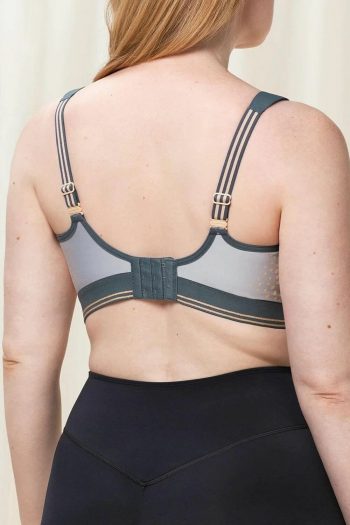 Triumph Triaction Control Lite Minimiser Sports Bra, Grey, Back