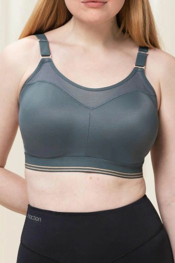 Triumph Triaction Control Lite Minimiser Sports Bra, Grey, Front