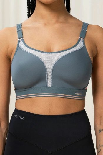 Triumph Triaction Extreme Lite Sports Bra, Grey, Front View