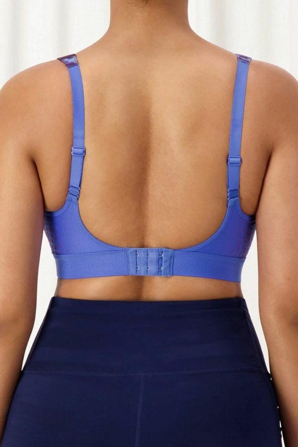 Triumph Triaction Hybrid Lite Sports Bra, Blue Light Combo, Regular Back View