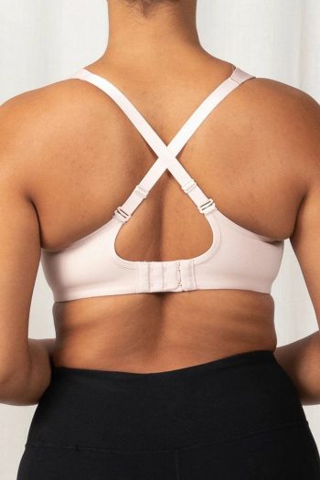 Triumph Triaction Ultra W Sports Bra, Fig Pink, Crossed Back View