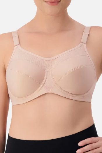 Triumph Triaction Ultra W Sports Bra, Fig Pink, Front View