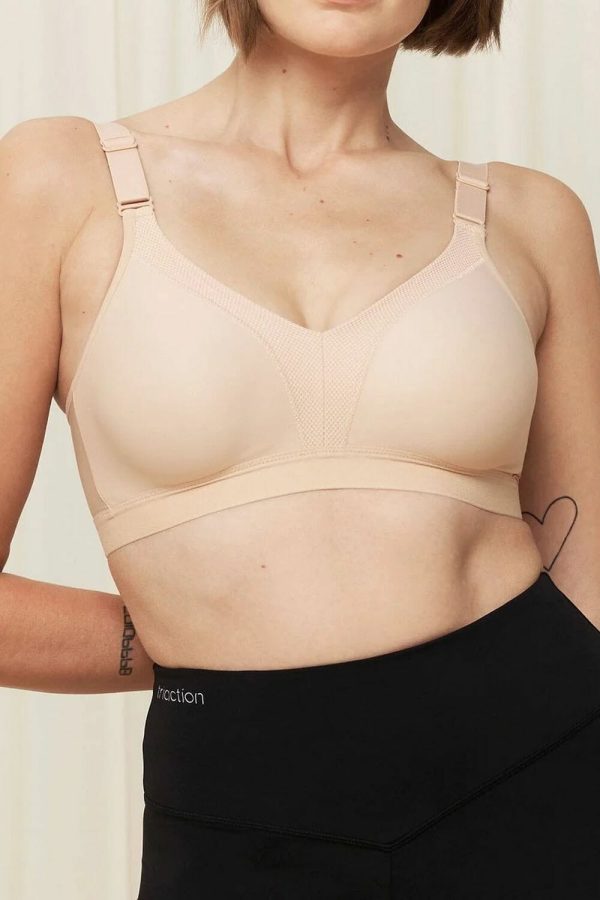 Triumph Triaction Wellness Wirefree Bra, Neutral Beige, Front