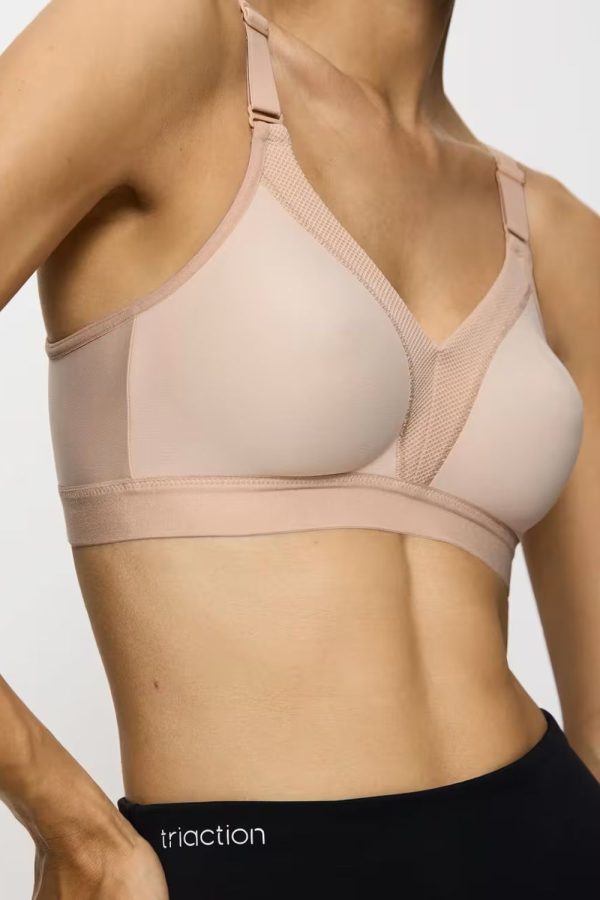 Triumph Triaction Wellness Wirefree Bra, Neutral Beige, Side View