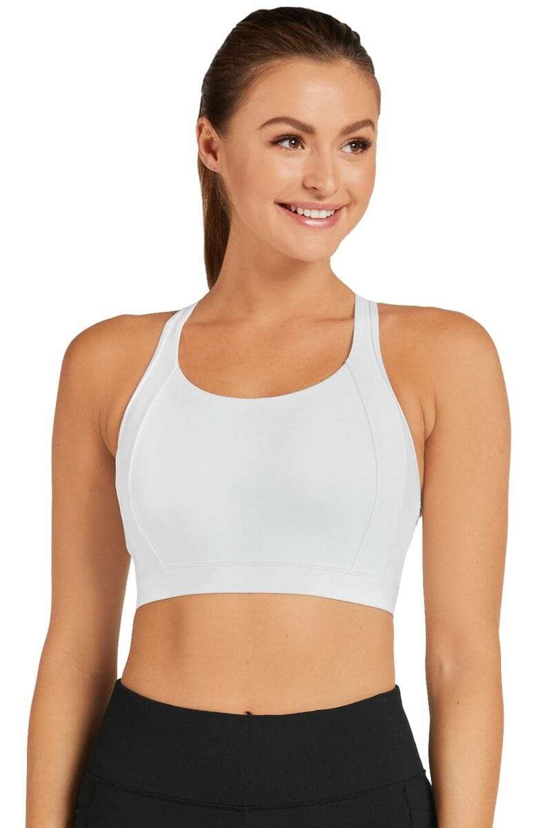 Abi and Joseph Contour Support Crop White Sports Bras Direct