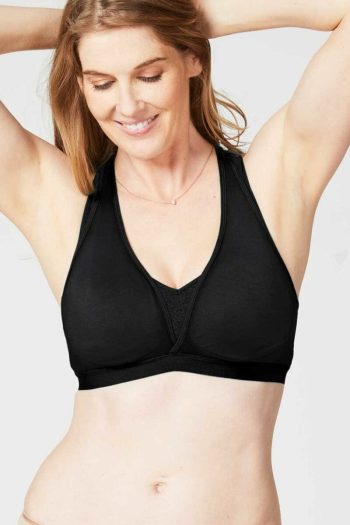 Cake Maternity Lotus Yoga & Pumping Bra, Black, Front View