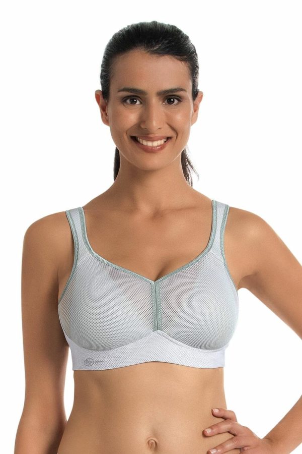 Anita Active Air Control Delta Pad Sports Bra, White, Front View