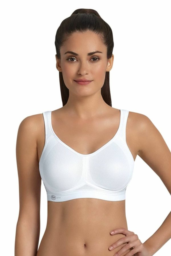Anita Active Air Control Sports Bra, White, Front View
