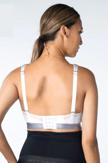 Hotmilk Reactivate Maternity Sports Bra, White, Regular Back View