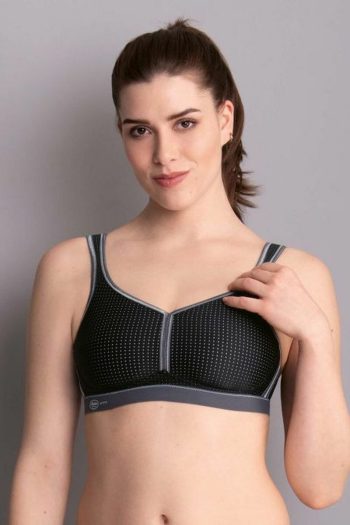 Anita Active Performance Sports Bra, Black-Grey, Front View