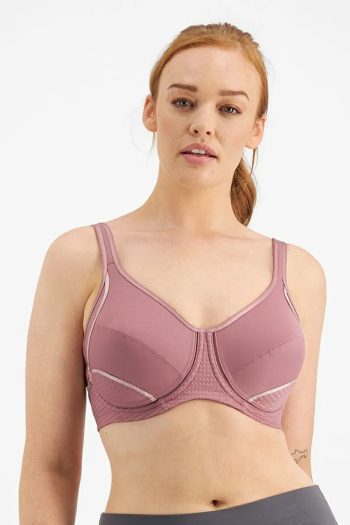 Berlei Electrify Mesh Underwire Bra, Washed Plum, Front View