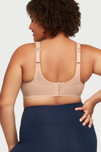 Glamorise High Impact Underwire Sport Bra, Cafe, Back