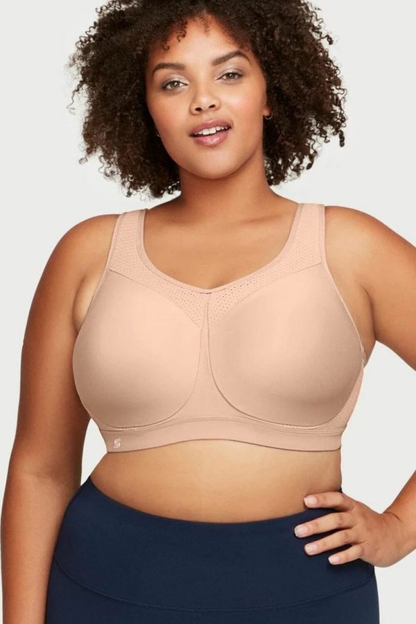 Glamorise High Impact Underwire Sport Bra, Cafe, Front