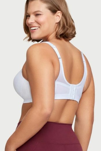 Glamorise Sport Magic Lift Seamless Sports Bra, White, Back View