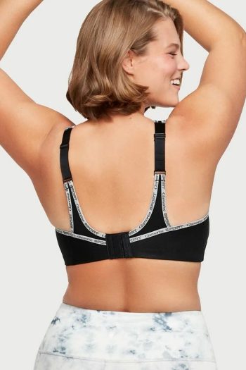 Glamorise Sport No-Bounce Camisole Sports Bra, Black, Back