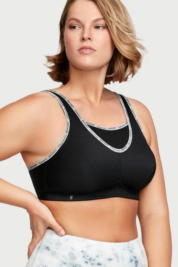 Glamorise Sport No-Bounce Camisole Sports Bra, Black, Side