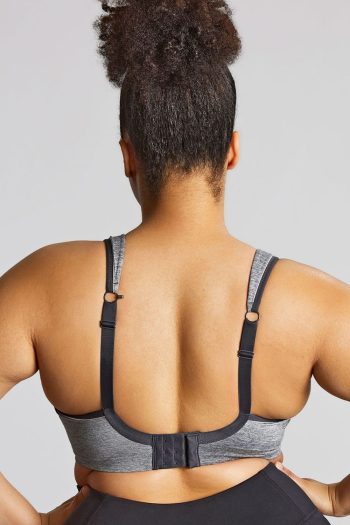Sculptresse Activate Underwired Sports Bra, Charcoal Marle, Regular Back View