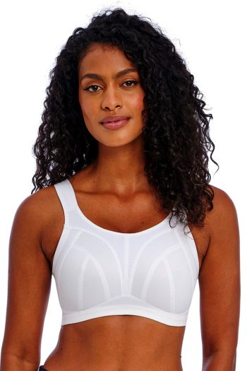 Freya Active Dynamic Non-Wired Sports Bra, White, Front View