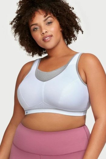 Glamorise Sport_No-Bounce Camisole Elite Sports Bra, White, Front View