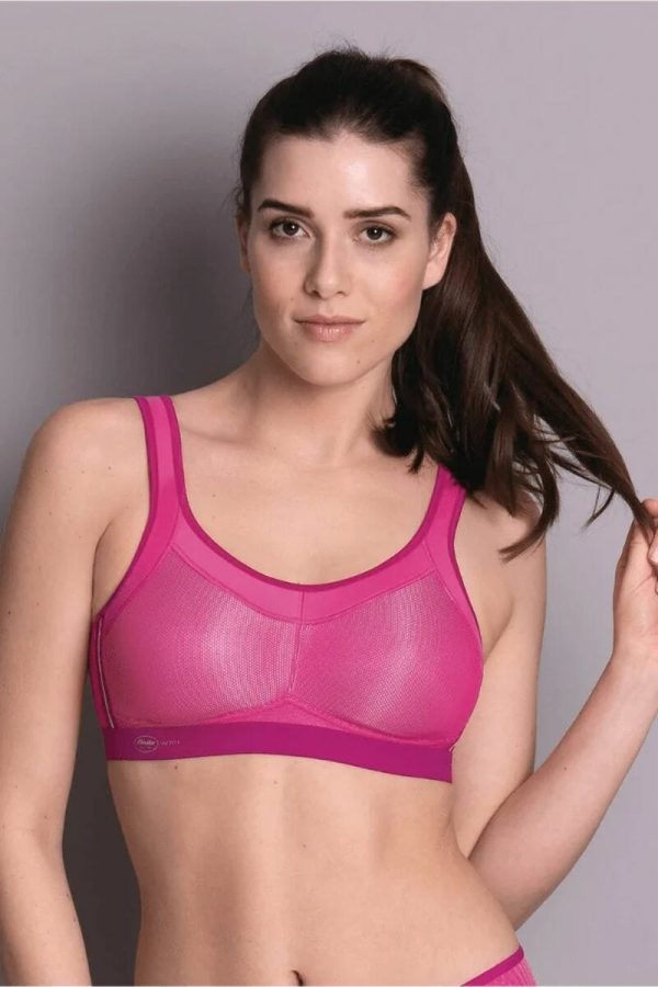 Anita Active Momentum Wirefree Sports Bra, Electric Pink, Front View